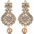 Kord Store Gold Plated Gold Alloy Pearl Dangle Earrings for Girl's & Women's
