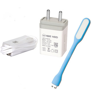2 Amp Dual Socket Mobile Charger with 1 m Fast Charging Micro USB Data Cable