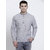 RG Designers Plain Light Grey Full Sleeves Cotton Short Handloom Kurta for Men