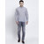 RG Designers Plain Light Grey Full Sleeves Cotton Short Handloom Kurta for Men