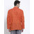 RG Designers Printed Orange Full Sleeves Cotton Short Kurta for Men