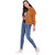 Texco Woman Rust Emboss Puffer Suede Bomber Jacket
