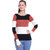 Texco Woman Winter Rust White & Black Striped Sweater