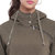 Texco Olive Green Zipper Detailed Hooded Women Sweatshirt