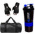 Snipper Combo of Leatherite  Gym bag, Gloves Black And Spider shaker Purple. Gym And Fintness kit.