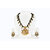 Oxide Jewellery Set (Necklace and Jhumka Set) (Golden Colour Matel with Black Colour Ribon)