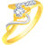Sukai Jewels Center Charm Solitaire Gold Plated Alloy & Brass Cubic Zirconia Finger Ring for Women & Girls [SFR970G]