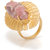 Voylla BREATHTAKING STATEMENT RING IN GOLD TONE WITH PINK STONE For Women