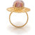 Voylla BREATHTAKING STATEMENT RING IN GOLD TONE WITH PINK STONE For Women