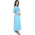 Fascraft Women's Big Checked Style Light Blue and White Coloured Cotton Kurti