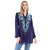 Monarc Women's navy Rayon Floral Embroidered Tunic