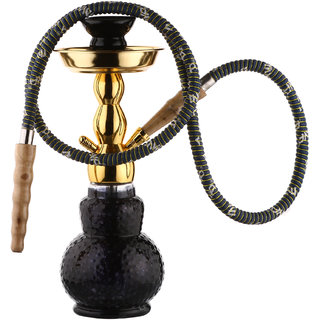 Metier Presents Mya 13 Inch Tall Glass Smoking Hookah With Metal Plate/ AshCatcher And Ceramic Chillum/ Bowl.