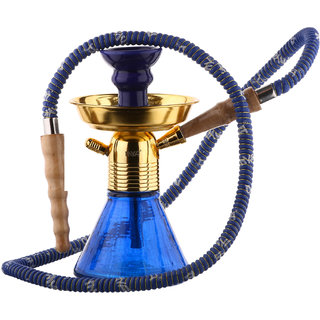 Metier Presents MYA 9 Inch Tall Glass Smoking Hookah with Metal Plate/AshCatcher and Ceramic Chillum/Bowl.