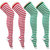 Neska Moda Women 2 Pair Multicolor Striped Cotton Thigh High Stockings