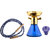 Metier Presents MYA 9 Inch Tall Glass Smoking Hookah with Metal Plate/AshCatcher and Ceramic Chillum/Bowl.