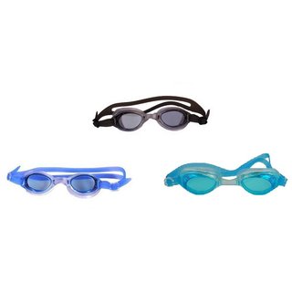 HIPKOO WHIRL ANTI FOG UV PROTECTION Swimming blue ,light blue  black (pack of 3)