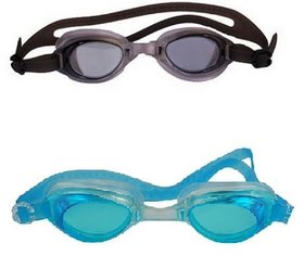 HIPKOO WHIRL ANTI FOG UV PROTECTION Swimming black , light blue  (pack of 2)