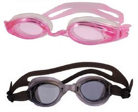 HIPKOO WHIRL ANTI FOG UV PROTECTION Swimming black  ,pink (pack of 2)