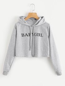 Raabta Grey Baby Girl Hooded Pullover Sweatshirt