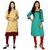 Fashion Senora Combo Stitched kurti Collection  Straight Chiku Color Kurti  Truquise Color Kurti