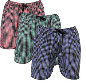 BMK Checkered Cotton Mix Boxer ShortsMulticolored Pack of 3