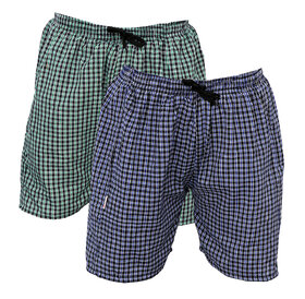 BMK Checkered Cotton Mix Boxer ShortsMulticolored Pack of 2