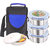 Rema - Lock  Lock Stainless Steel Lunch Box - 4 Pieces With Spoon - Keeps Food Warm For Long Hours - (BLUE)