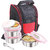 Rema - Lock  Lock Stainless Steel Lunch Box - 4 Pieces With Spoon - Keeps Food Warm For Long Hours - RED