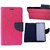 Nokia Lumia 520 Flip Cover by Leather Mercury Front & Back Flip Cover  - Pink