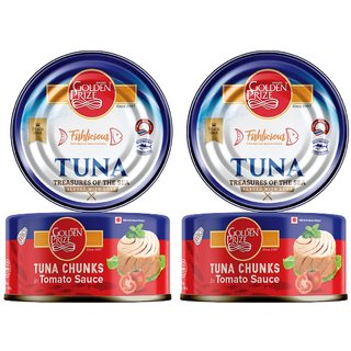 Golden Prize Tuna Chunk in Tomato Sauce 185Gms Each - Pack of 2 Units