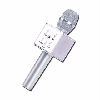 iBubble Handheld Wireless Microphone With Bluetooth Speaker For All IOS/Android Smartphones (silver)
