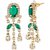 Voylla Gold Toned Necklace Set Studded With Green Stone  For Women