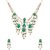 Voylla Gold Toned Necklace Set Studded With Green Stone  For Women