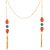 Voylla Blue-Orange Stones Studded Trendy Necklace  For Women