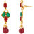 Voylla Traditional Gold Plated Necklace Set With Red And Green Color Stones For Women