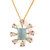Voylla Blue Topaz & Sparkling CZ Studded Golden Necklace  For Women