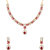 Voylla Floral Designer White & Pink Stones Studded Necklace Set For Women