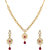 Voylla Exquisite Necklace Set Adorned With CZ & Pink Stones For Women