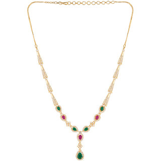 Voylla CZ Gem Encrusted Necklace Set For Women