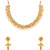 Voylla Golden Reprise Faux Pearls Necklace Set For Women