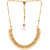 Voylla Golden Reprise Faux Pearls Necklace Set For Women