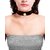 Voylla Black & Maroon Velvet Choker Necklace For Women