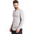 PAUSE Silver Solid Cotton Round Neck Slim Fit Full Sleeve Men's Knitted Shirt