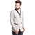 PAUSE Silver Solid Cotton Round Neck Slim Fit Full Sleeve Men's Knitted Shrug