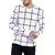 PAUSE White Check Cotton Round Neck Slim Fit Full Sleeve Men's Knitted T-Shirt