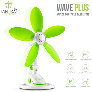 TANTRA Wave Plus Smart Portable Table Fan (3-in-1 style clip wall-mount or detachable table stand)
