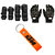 Spidy Moto Biker Combo Of Knee Pads, Elbow Pads, Pro-Biker Hand Gloves, KTM Orange Key Chain