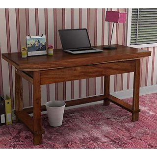 Shilpi Solid Wood Standard Size Study  Laptop Table in Provincial Teak Finishing