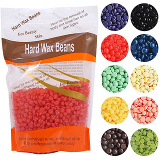 Hair Removal Hard Wax Beans Hair Removal Stripless Waxing (1 Packet of 100 grams, Random Color)
