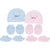 Neska Moda Baby Pink and Blue Mittens  Booties with Cap Set 6 Pcs Combo  0 To 6 Months